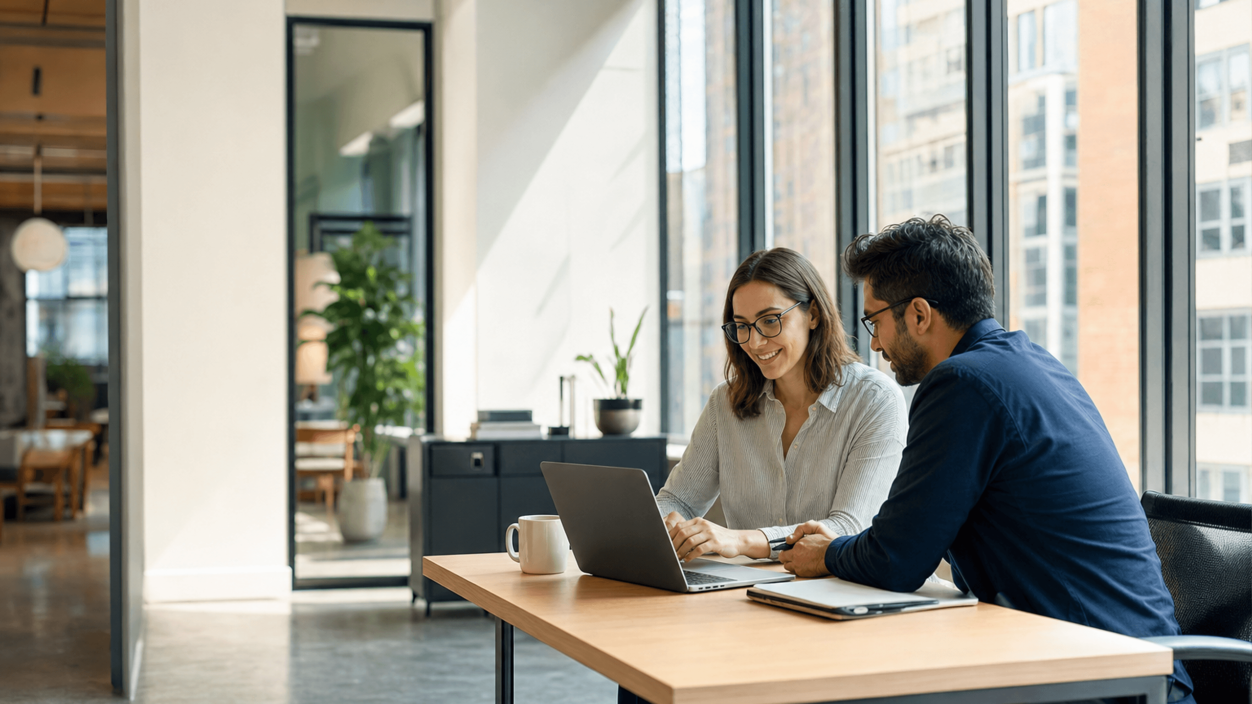 Operations team at work in a modern office